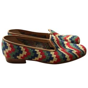 Stubbs & Wootton Limited Edition Loafers with Geometric Pattern Size 7.5